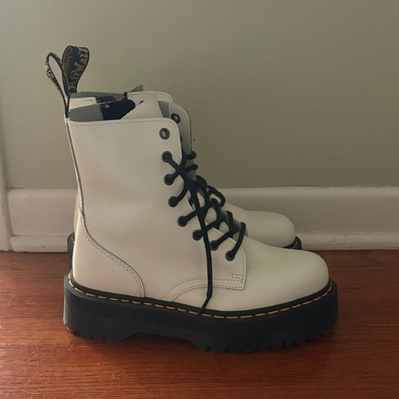 Dr. Martens White and Black Combat Boots - Picture 2 of 5